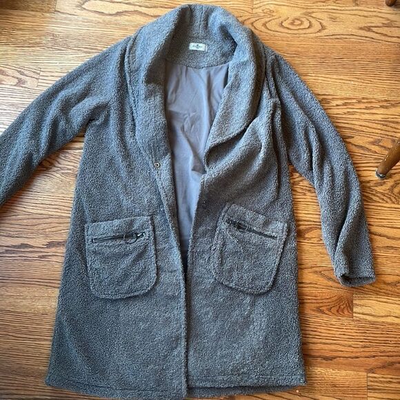 Sunidays M grey lined robe/jacket a magical house coat you want to wear in/out - Picture 2 of 9